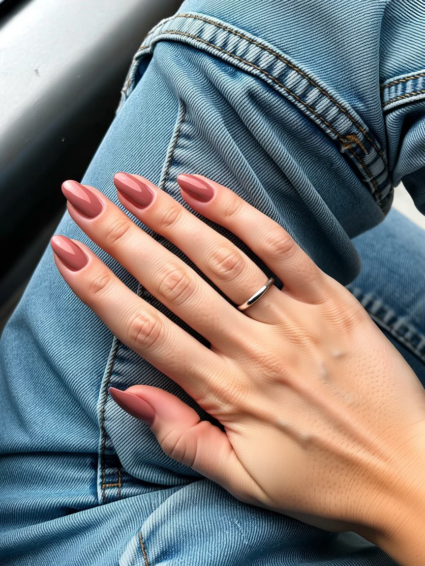 Nail Colors for August 2026 - end of summer Dusty Rose Elegance That Transitions Into Fall