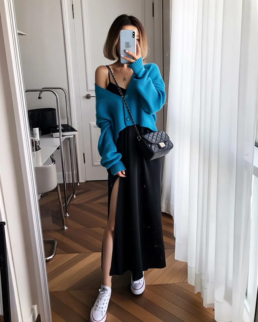 Trendy Outfits for August - End of Summer 2026 Bright Cardigan Layering for Cool August Evenings