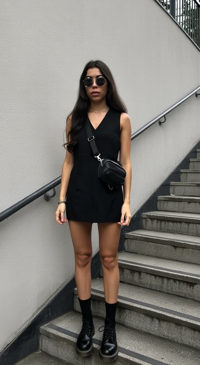 Trendy Outfits for August - End of Summer 2026 Minimal Black Dress with an Edgy City Twist