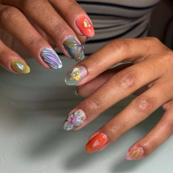 Medium Almond Sculpted 3D Elements Medium Almond Sculpted 3D Elements — 3D Nails Art Ideas