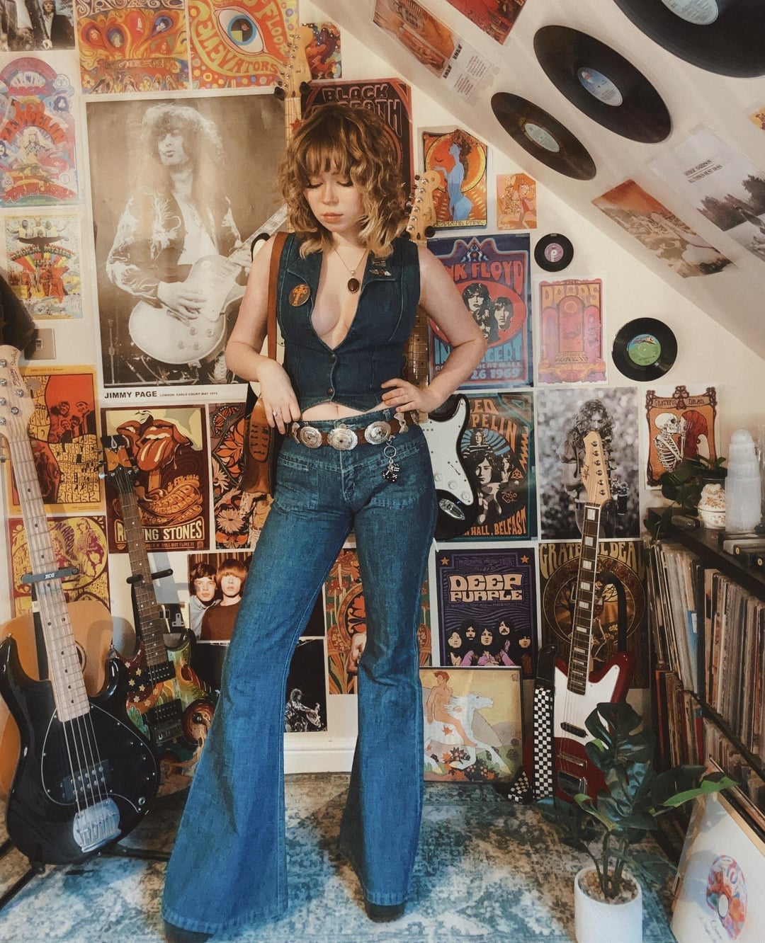 Denim Vest and Bell Bottoms Denim Vest and Bell Bottoms — 70s Style Inspiration