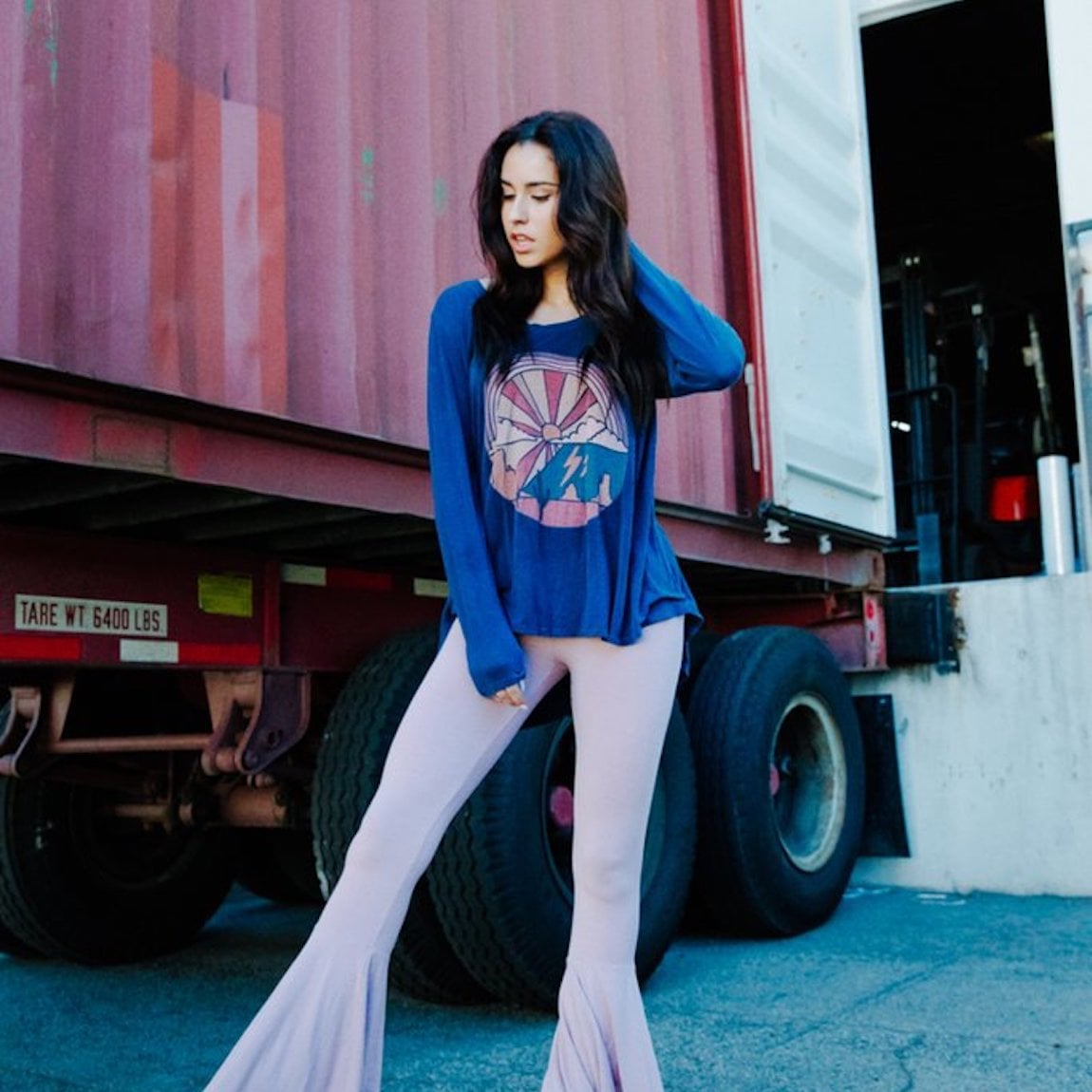 Graphic Tee and Purple Bell Bottoms Graphic Tee and Purple Bell Bottoms — 70s Style Inspiration