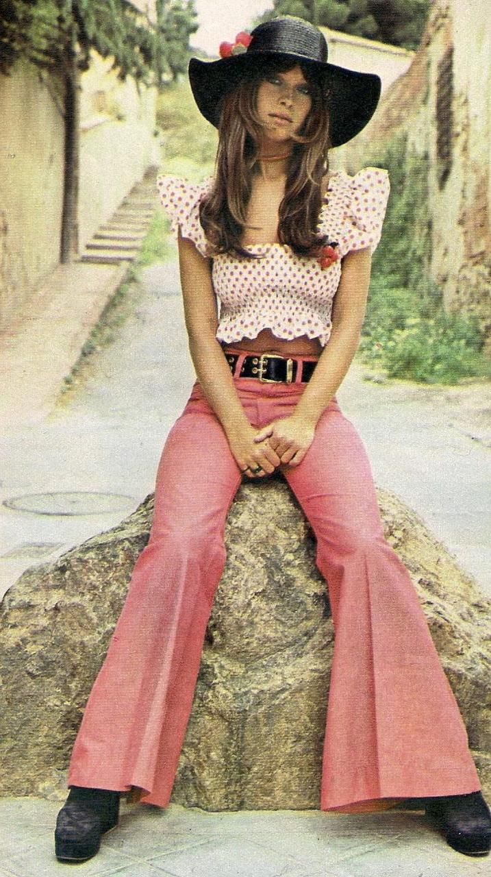Polka Dot Crop Top and Pink Flares Polka Dot Crop Top and Pink Flares — 70s Style Inspiration