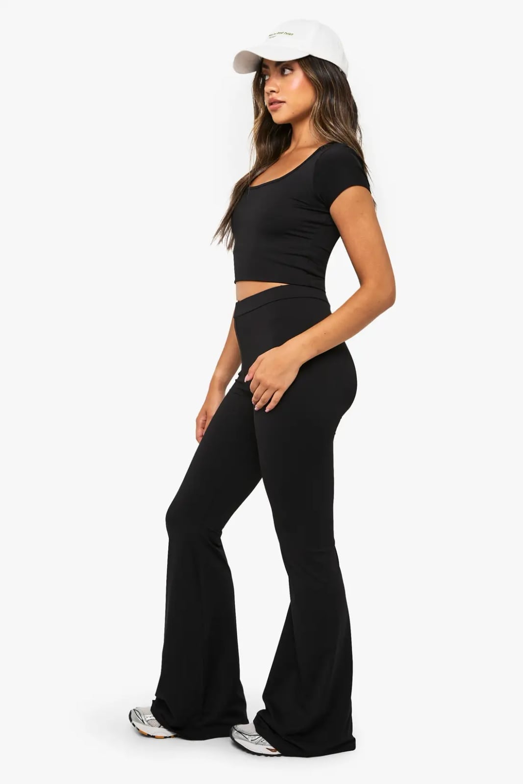 Extreme Flare Ribbed Knit Leggings Extreme Flare Ribbed Knit Leggings — Aesthetic Black Flare Leggings Outfit