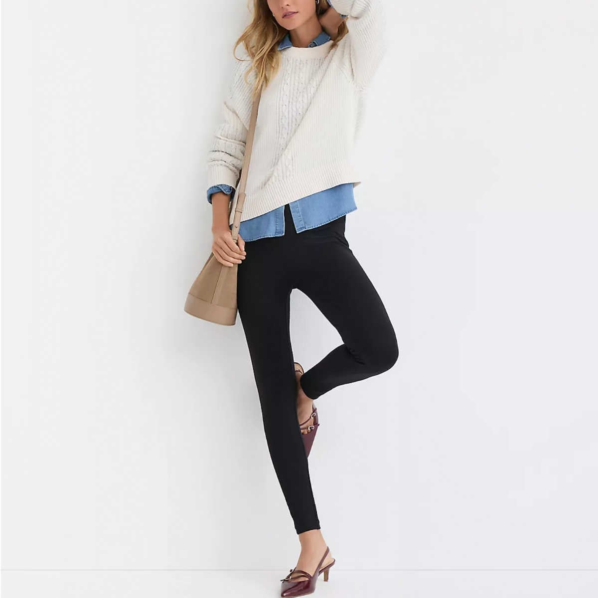 Tunic Shirt With Black Leggings Tunic Shirt With Black Leggings — Aesthetic Black Leggings Outfit