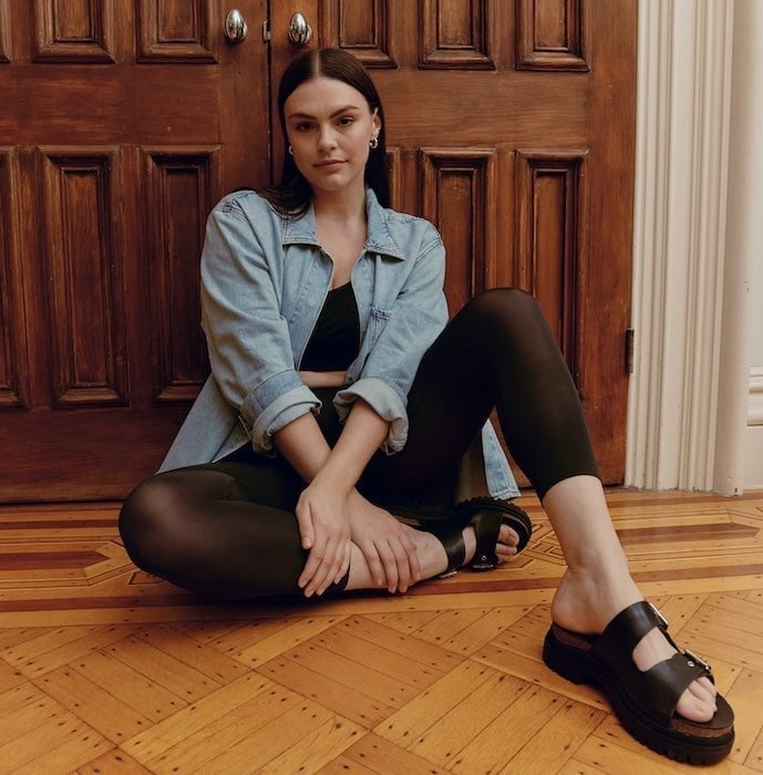 Denim Jacket With Black Leggings Denim Jacket With Black Leggings — Aesthetic Black Leggings Outfit