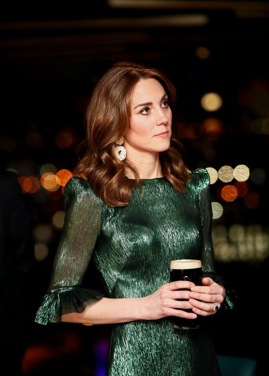Shimmering Emerald Green Long Sleeve Dress Shimmering Emerald Green Long Sleeve Dress — Aesthetic Dark Green Dress