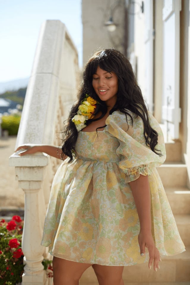 Pale Yellow Organza Babydoll Dress with Dramatic Puff Sleeves Pale Yellow Organza Babydoll Dress with Dramatic Puff Sleeves — Aesthetic Dress with Sleeves