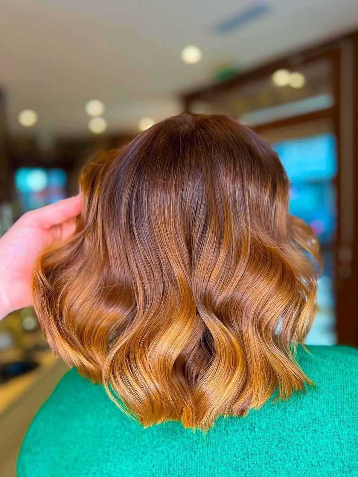 Chin Length Bob With Copper Blonde Balayage Chin Length Bob With Copper Blonde Balayage — Aesthetic Ginger Hair