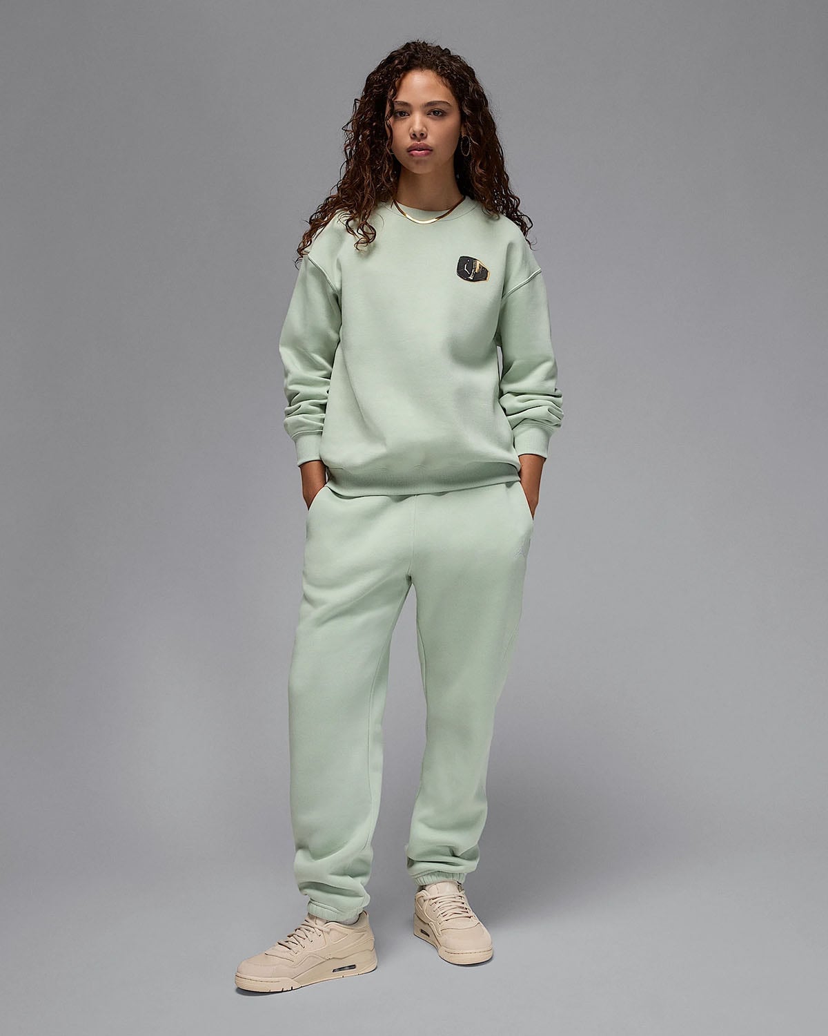 Seafoam Green Sweatpants With Crewneck Sweatshirt — Aesthetic Green Sweatpants Outfit