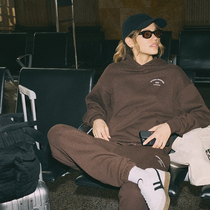 Brown Matching Sweat Set for Travel Brown Matching Sweat Set for Travel — Aesthetic Hoodie Outfits Women
