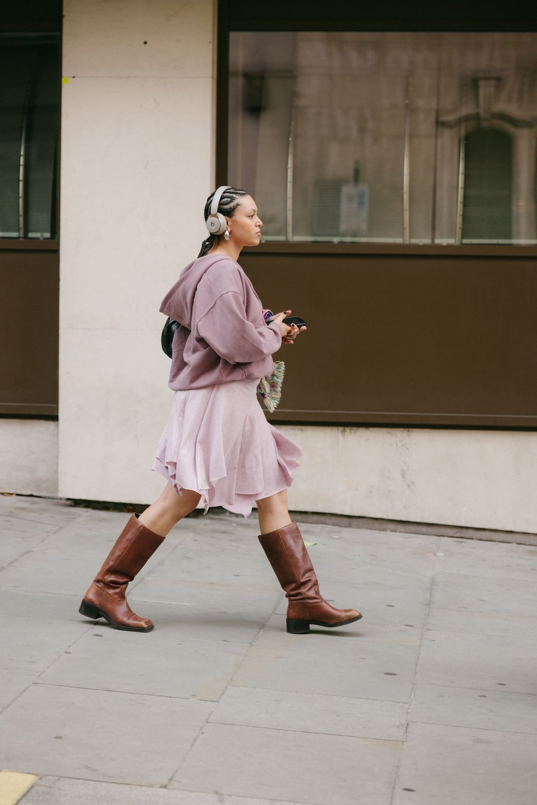 Lilac Oversized Hoodie with a Flowy Pink Skirt Lilac Oversized Hoodie with a Flowy Pink Skirt — Aesthetic Hoodie Outfits Women