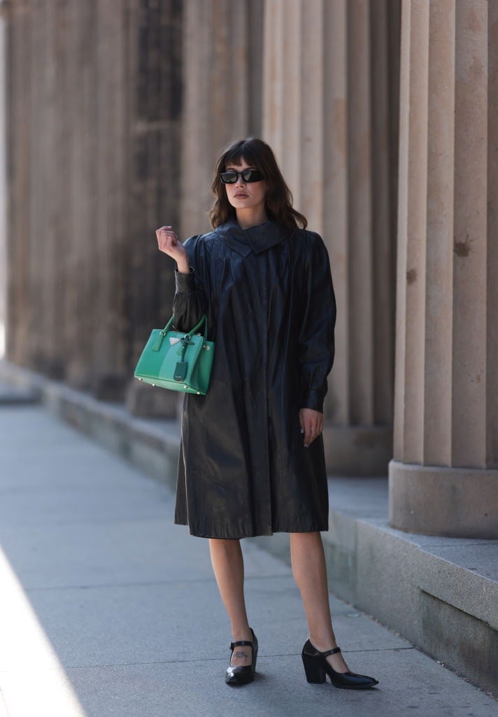 Patent Coat Dress Mary Jane Block Heels Patent Coat Dress Mary Jane Block Heels — Aesthetic Mary Janes Outfit