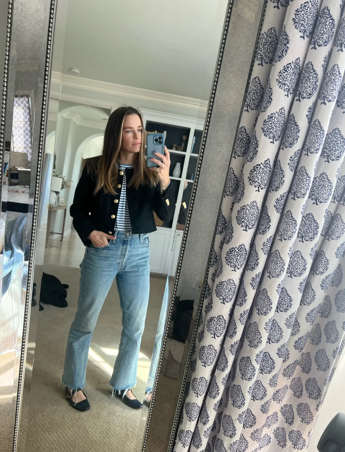 Striped Top Blazer Mary Jane Flats Striped Top Blazer Mary Jane Flats — Aesthetic Mary Janes Outfit