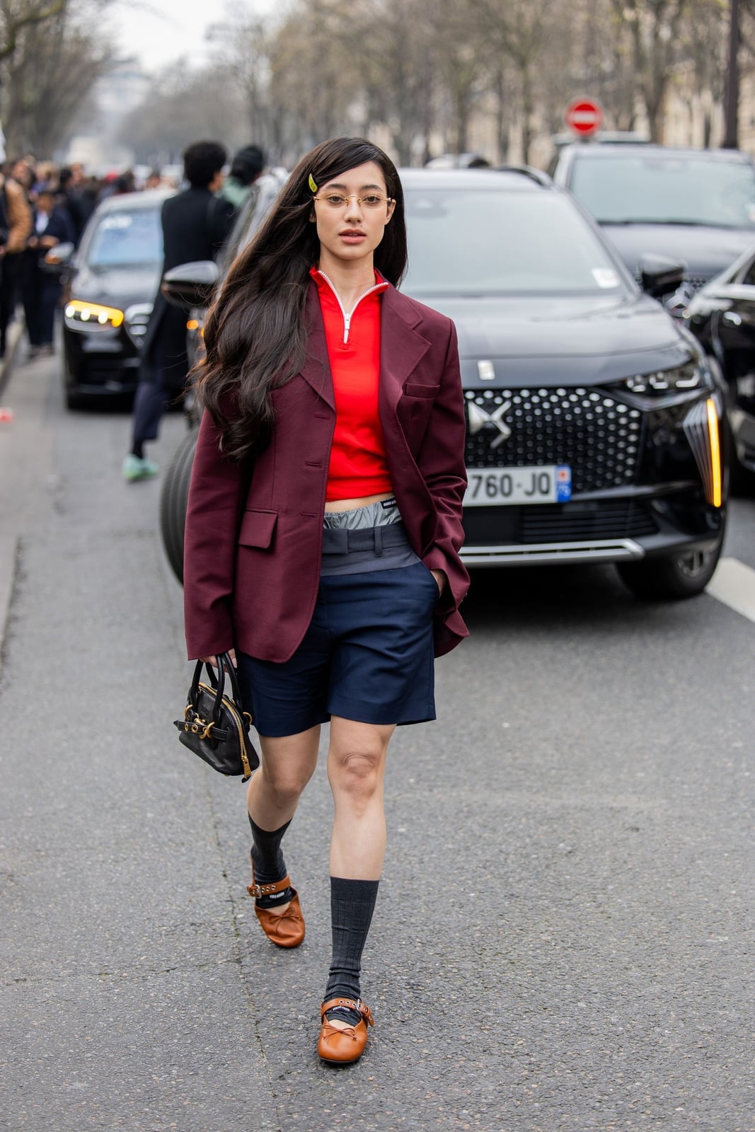 Blazer Shorts Mary Jane Shoes Ensemble Blazer Shorts Mary Jane Shoes Ensemble — Aesthetic Mary Janes Outfit