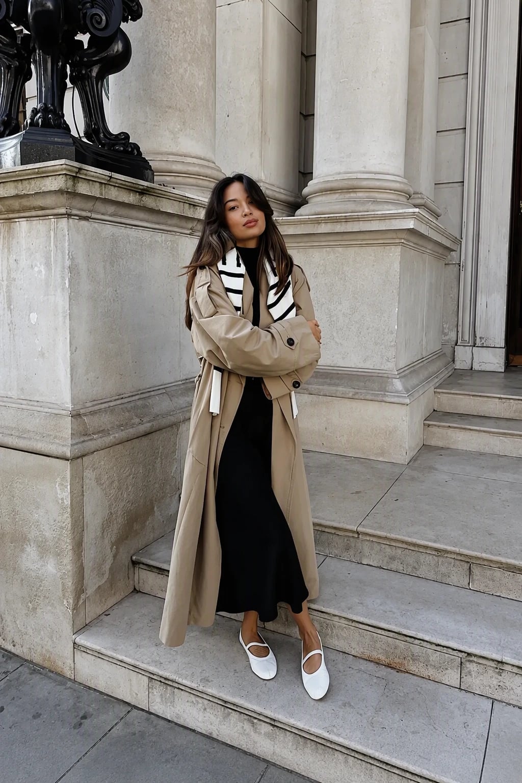 Trench Coat Slip Dress Mary Jane Combination Trench Coat Slip Dress Mary Jane Combination — Aesthetic Mary Janes Outfit