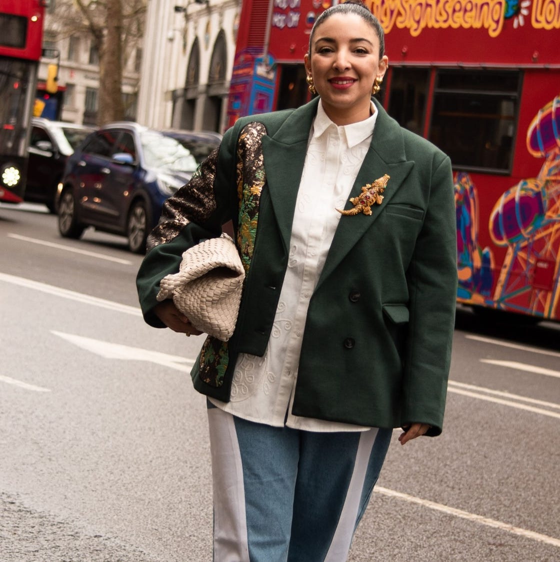 Oversized Blazer with Striped Trousers Oversized Blazer with Striped Trousers — Aesthetic Midsize Outfits