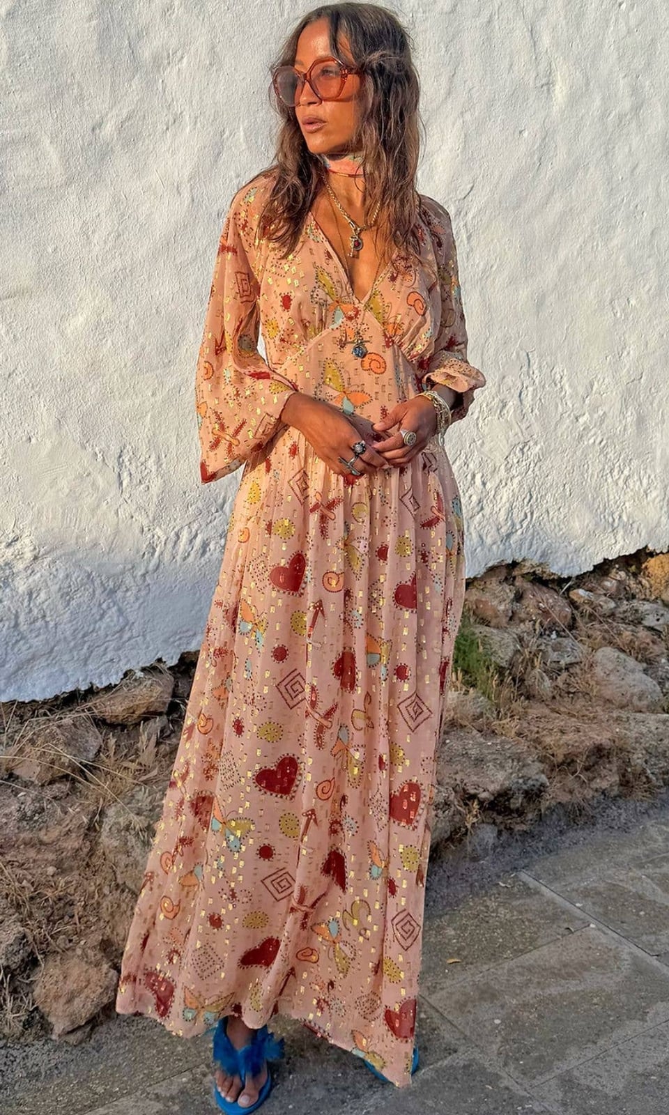 Bohemian Print Maxi Dress Bohemian Print Maxi Dress — Aesthetic Midsize Outfits