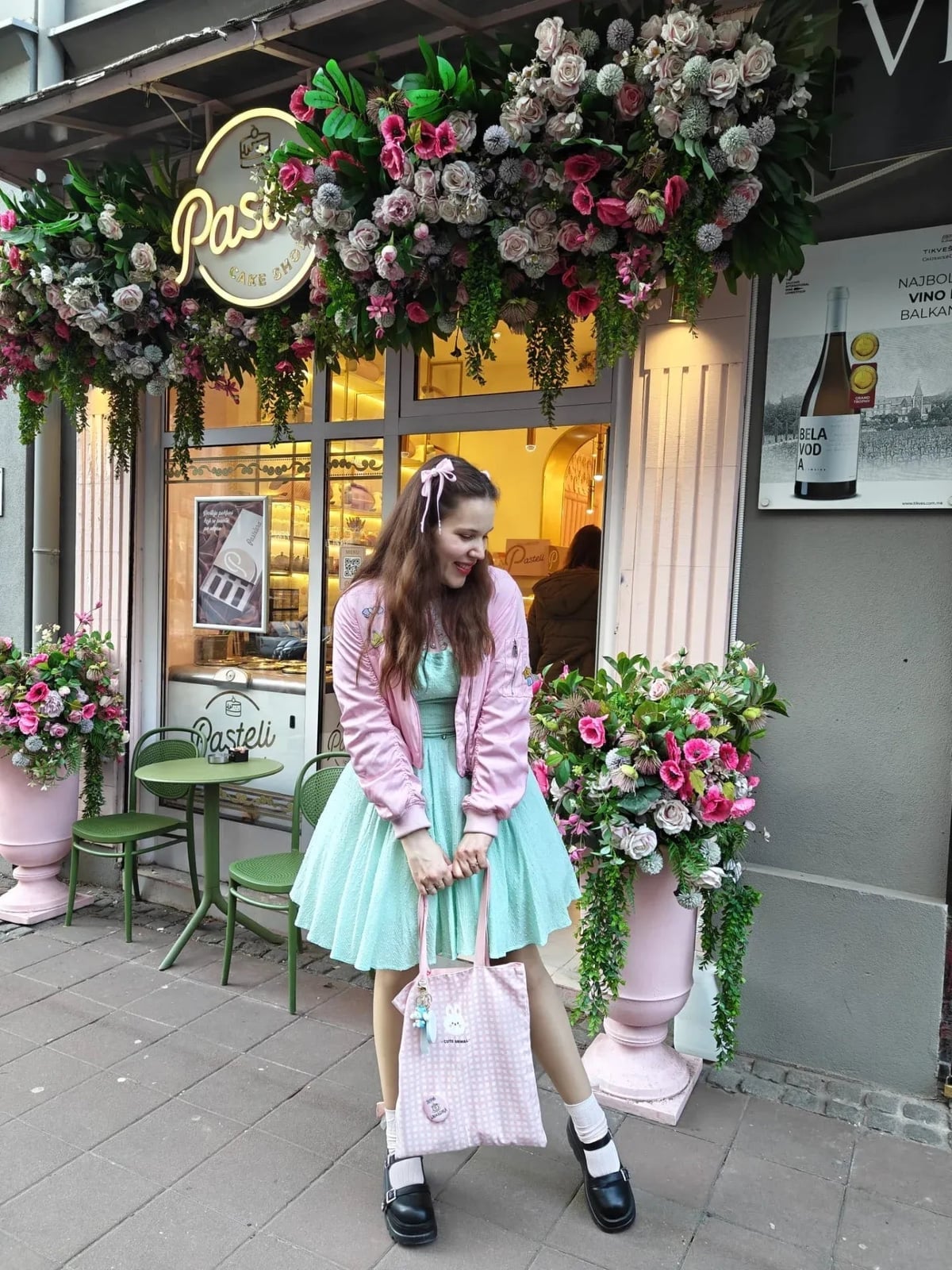 Mint Green Tulle Fit and Flare Dress with Bomber, Office-Safe Version Mint Green Tulle Fit and Flare Dress with Bomber, Office-Safe Version — Aesthetic Pastel Dress