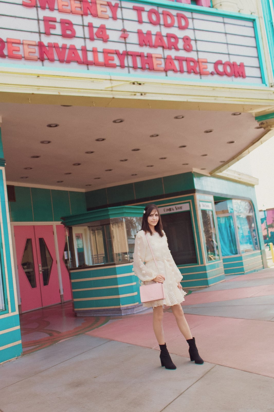 Off-white Textured Mini Dress with Pom-Poms Off-white Textured Mini Dress with Pom-Poms — Aesthetic Pastel Dress