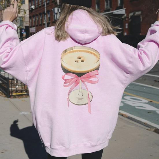 Fitted Pink Cropped Hoodie With Ruffled Mini Skirt — Aesthetic Pink Hoodie Outfit