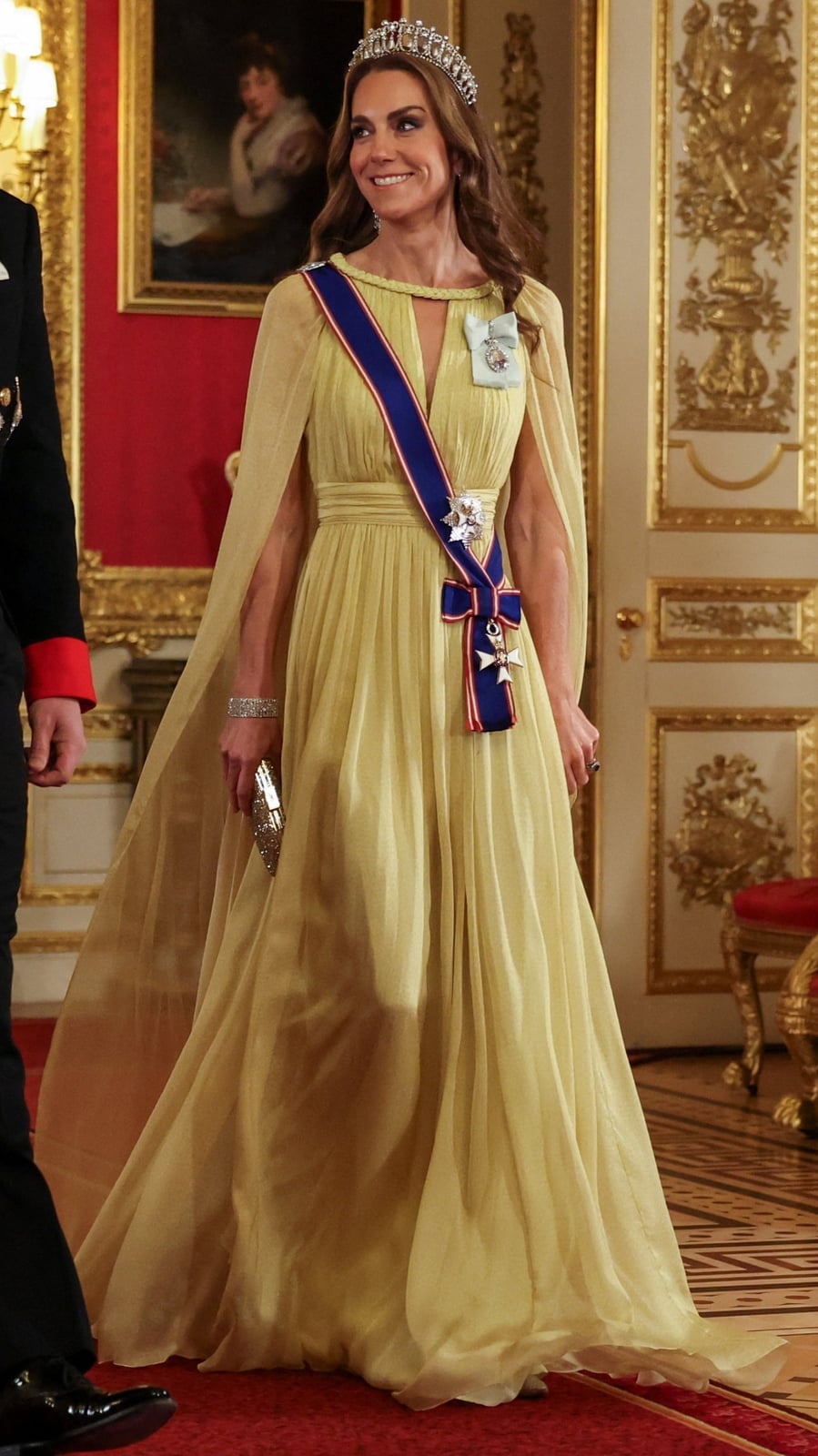 Pale Yellow Chiffon Gown with Cape Sleeves Pale Yellow Chiffon Gown with Cape Sleeves — Aesthetic Queen Dress