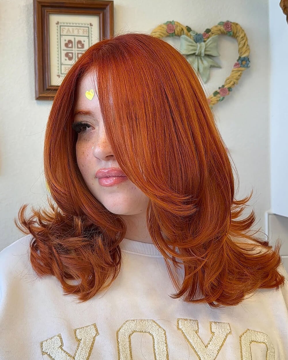Collarbone Bright Ginger Red Shag Collarbone Bright Ginger Red Shag — Aesthetic Red Hair