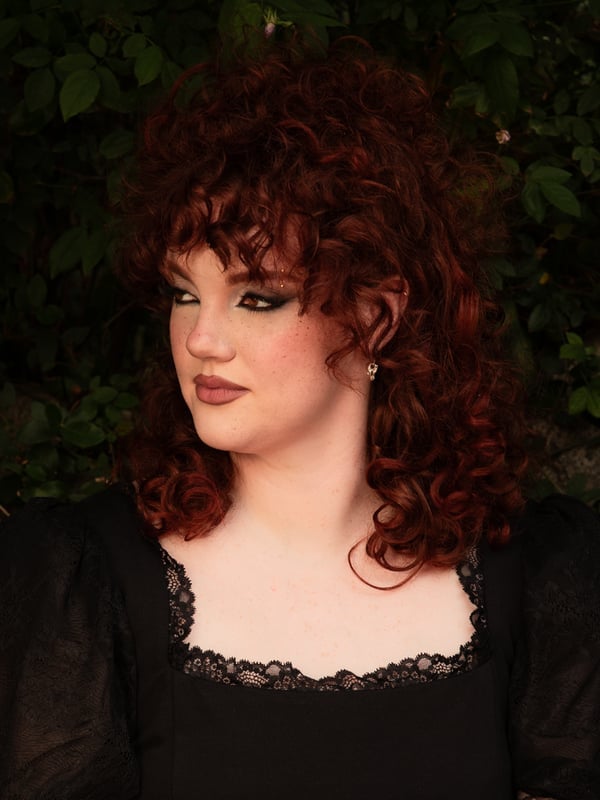 Shoulder Length Deep Red Curls Shoulder Length Deep Red Curls — Aesthetic Red Hair