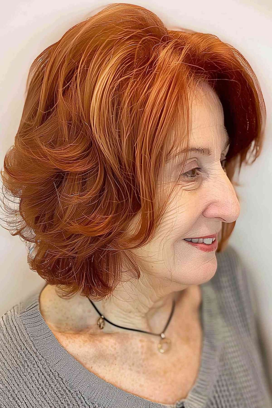 Chin Length Stacked Bob Warm Red Chin Length Stacked Bob Warm Red — Aesthetic Red Hair