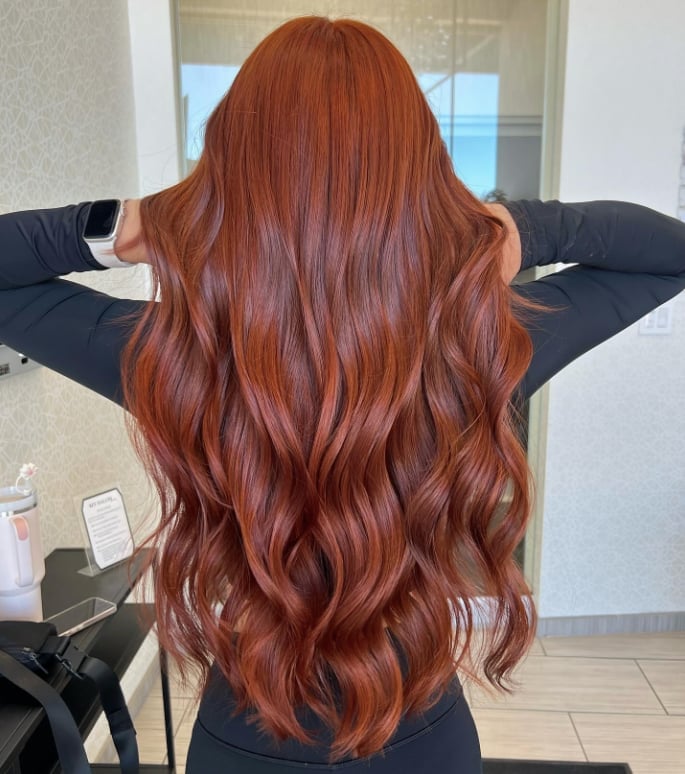 Chin Length Copper Red Balayage Bob, Side Chin Length Copper Red Balayage Bob, Side — Aesthetic Red Hair