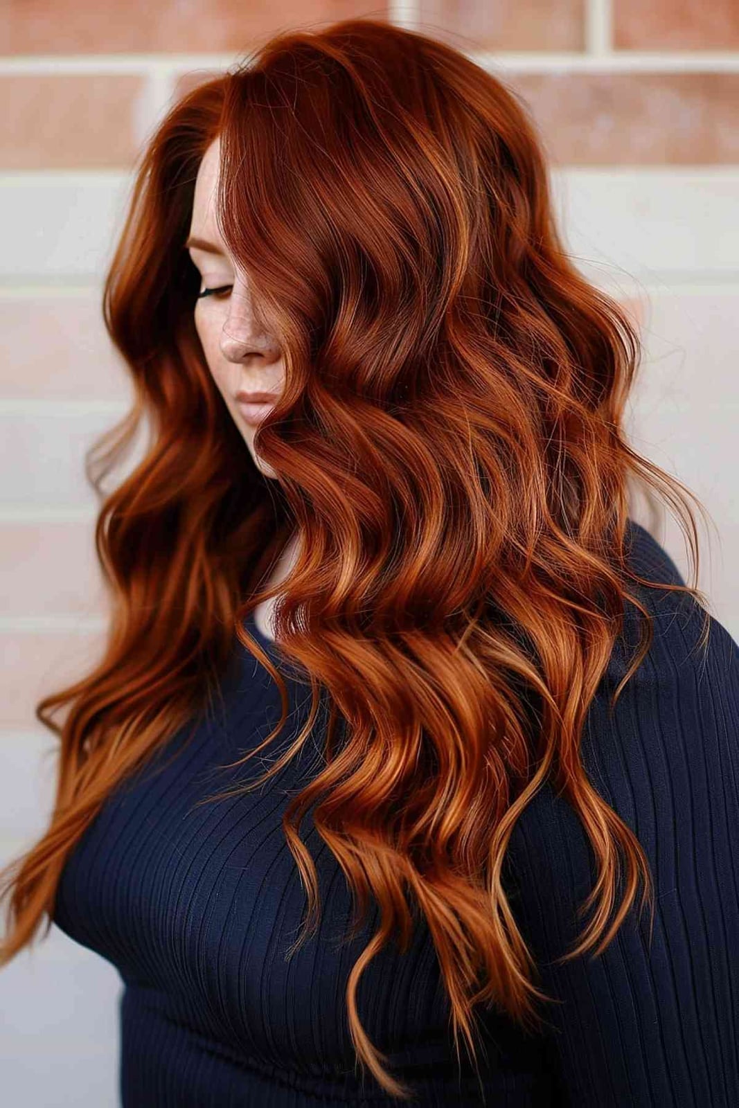 Copper Red With Golden Highlights Copper Red With Golden Highlights — Aesthetic Red Hair