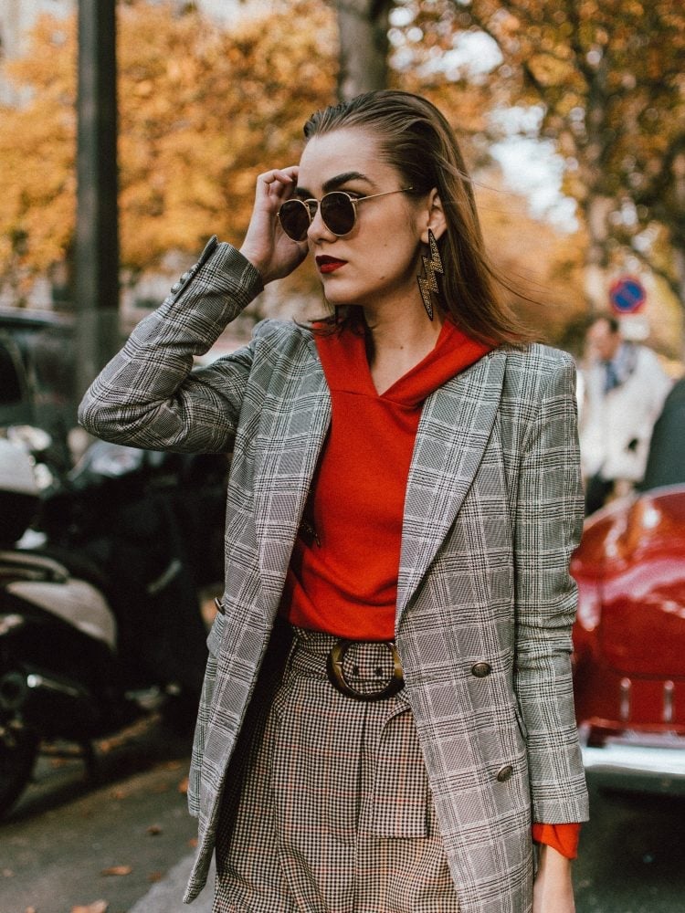 Oversized Red Hoodie with Wide-Leg Black Pants — Aesthetic Red Hoodie Outfit