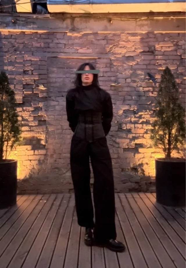 Corset Top with Wide Leg Trousers — Aesthetic Techno Outfit