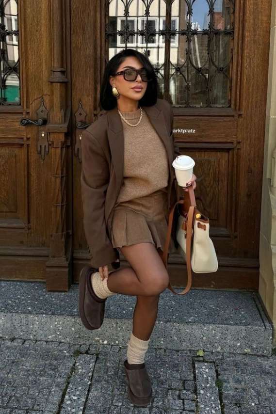 Dark Brown Ugg Tasman Slippers in a Monochromatic Brown Ensemble Dark Brown Ugg Tasman Slippers in a Monochromatic Brown Ensemble — Aesthetic Ugg Tasman Outfit