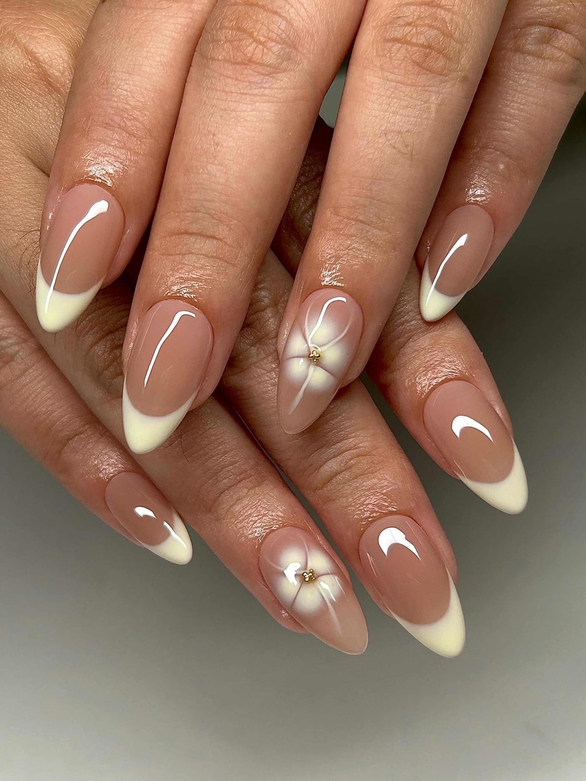 3D Floral French Long Almond Nails 3D Floral French Long Almond Nails — Aesthetic University Nails