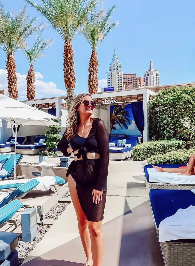 Black Bikini Top with Sheer Asymmetrical Skirt Black Bikini Top with Sheer Asymmetrical Skirt — Aesthetic Vegas Outfits