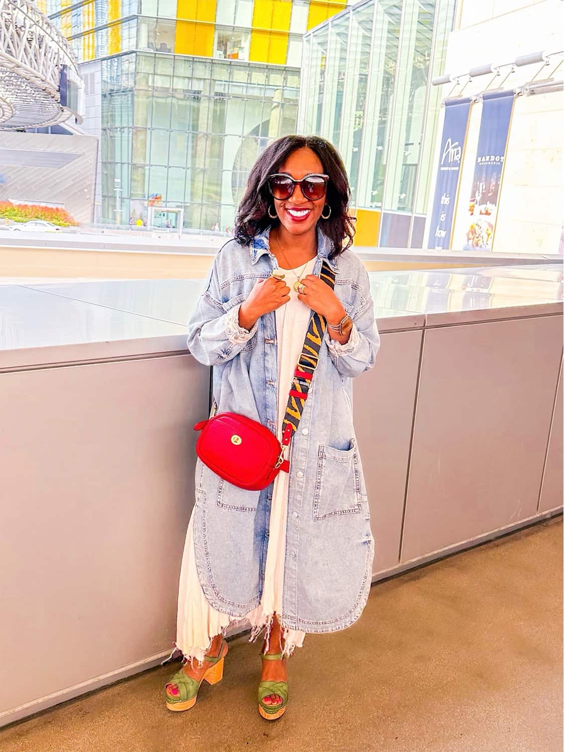 White Frayed Dress with Denim Duster White Frayed Dress with Denim Duster — Aesthetic Vegas Outfits