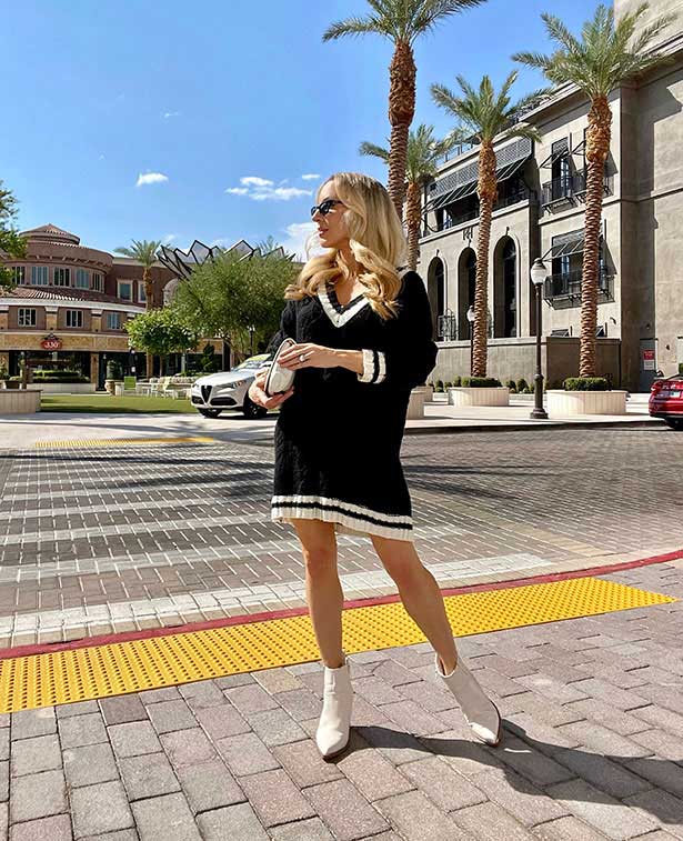 White Ankle Boots with Sweater Dress White Ankle Boots with Sweater Dress — Aesthetic White Boots Outfit