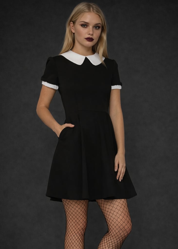 Gothic A-Line Dress With Fishnet Stockings Gothic A-Line Dress With Fishnet Stockings — Alt Style Inspiration