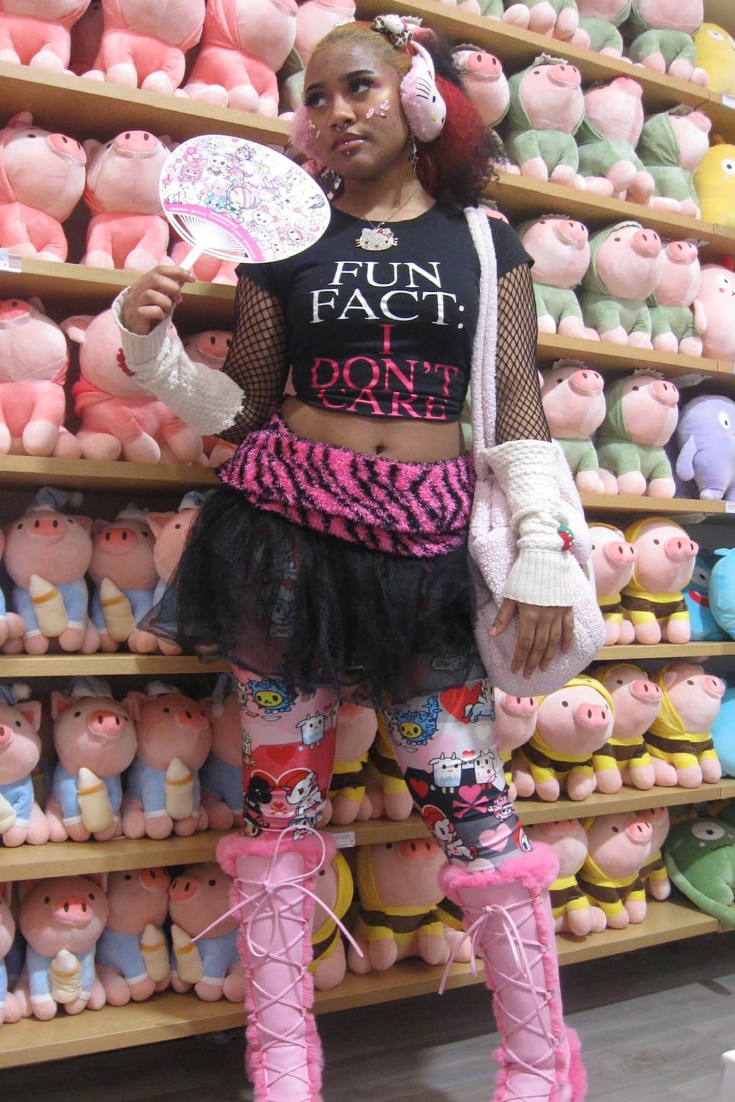 Graphic Tee With Ruffled Skirt and Faux Fur Boots Graphic Tee With Ruffled Skirt and Faux Fur Boots — Alt Style Inspiration