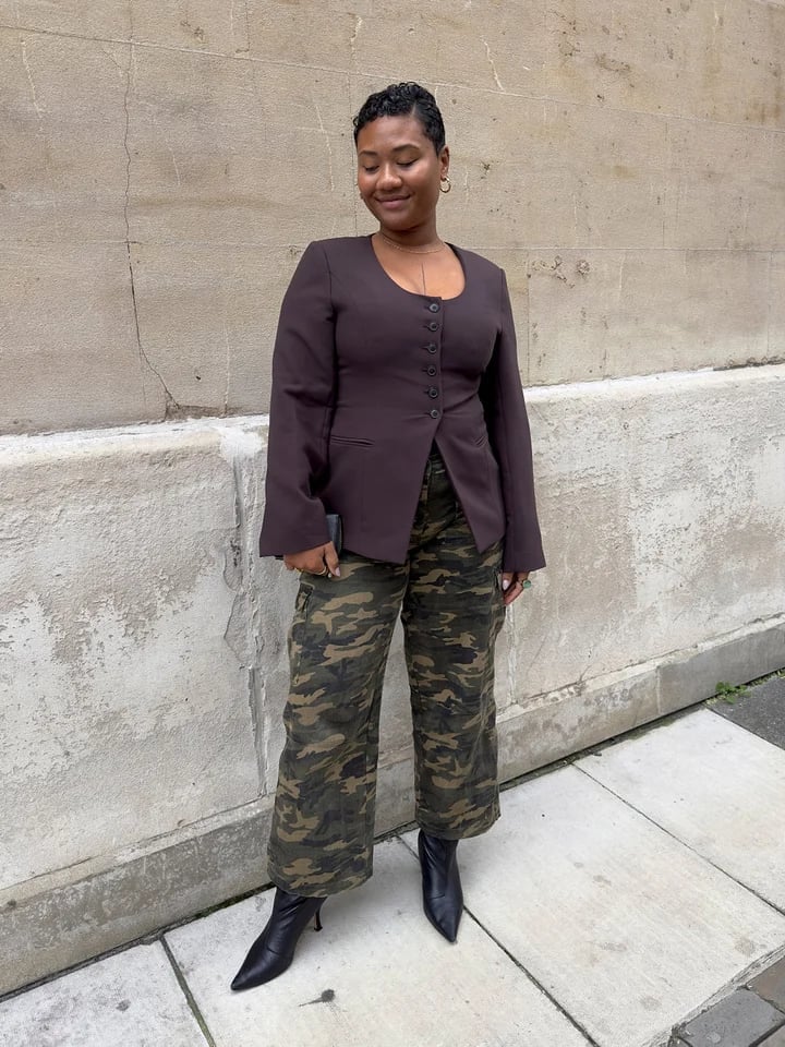 Blazer With Camouflage Cargo Pants Blazer With Camouflage Cargo Pants — Alt Style Inspiration