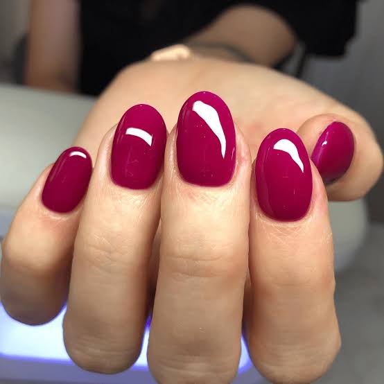 Vibrant Deep Pink Glossy Short Oval Nails Vibrant Deep Pink Glossy Short Oval Nails — Best Simple Short Nails