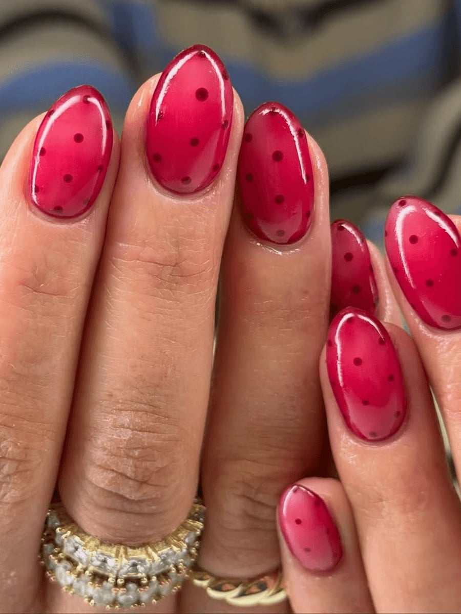 Pink Orange Gradient Star Glitter Short Oval Nails Pink Orange Gradient Star Glitter Short Oval Nails — Best Simple Short Nails