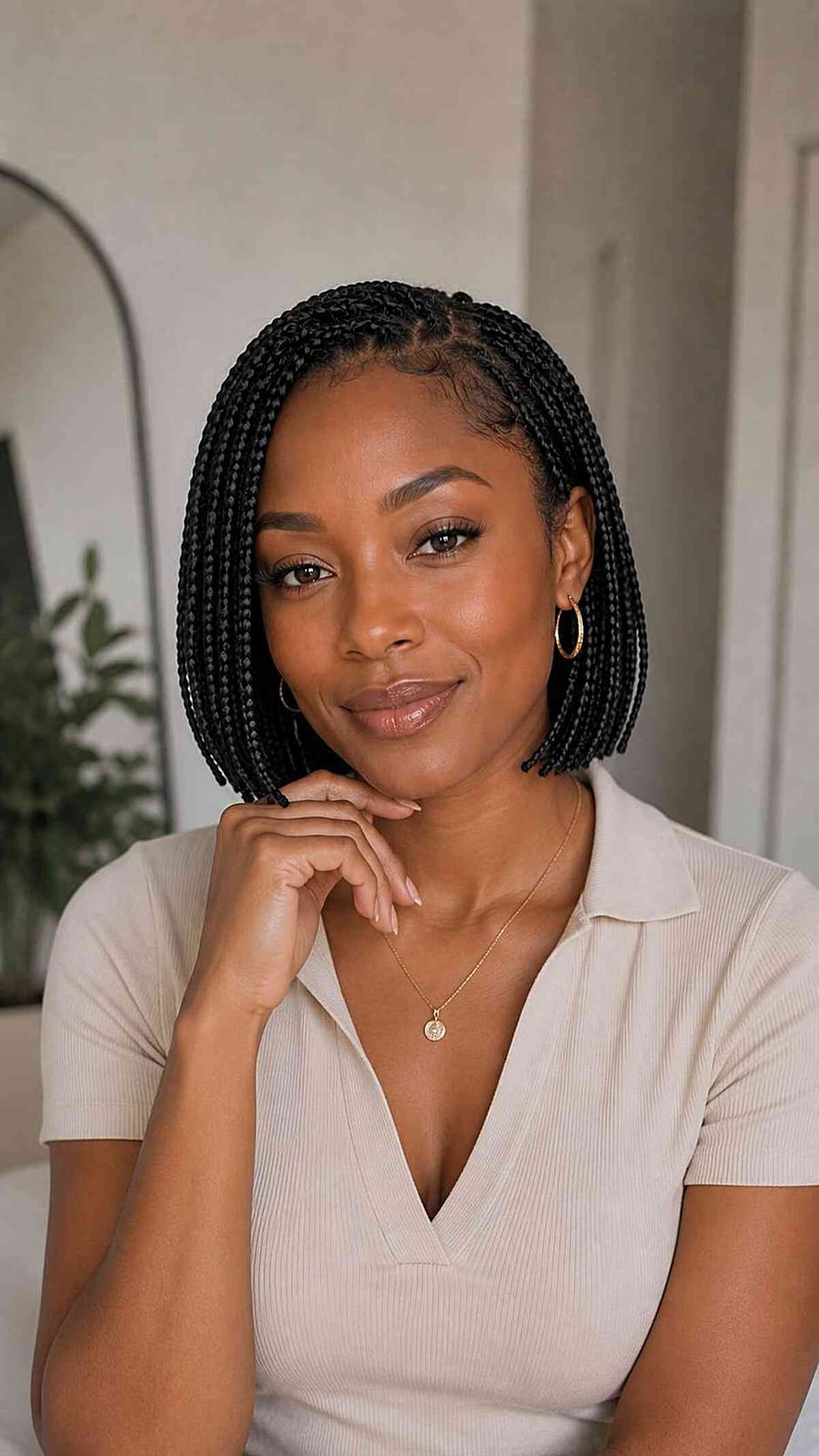 Short Box Braids With Side Swept Bangs Short Box Braids With Side Swept Bangs — Braids Easy Ideas