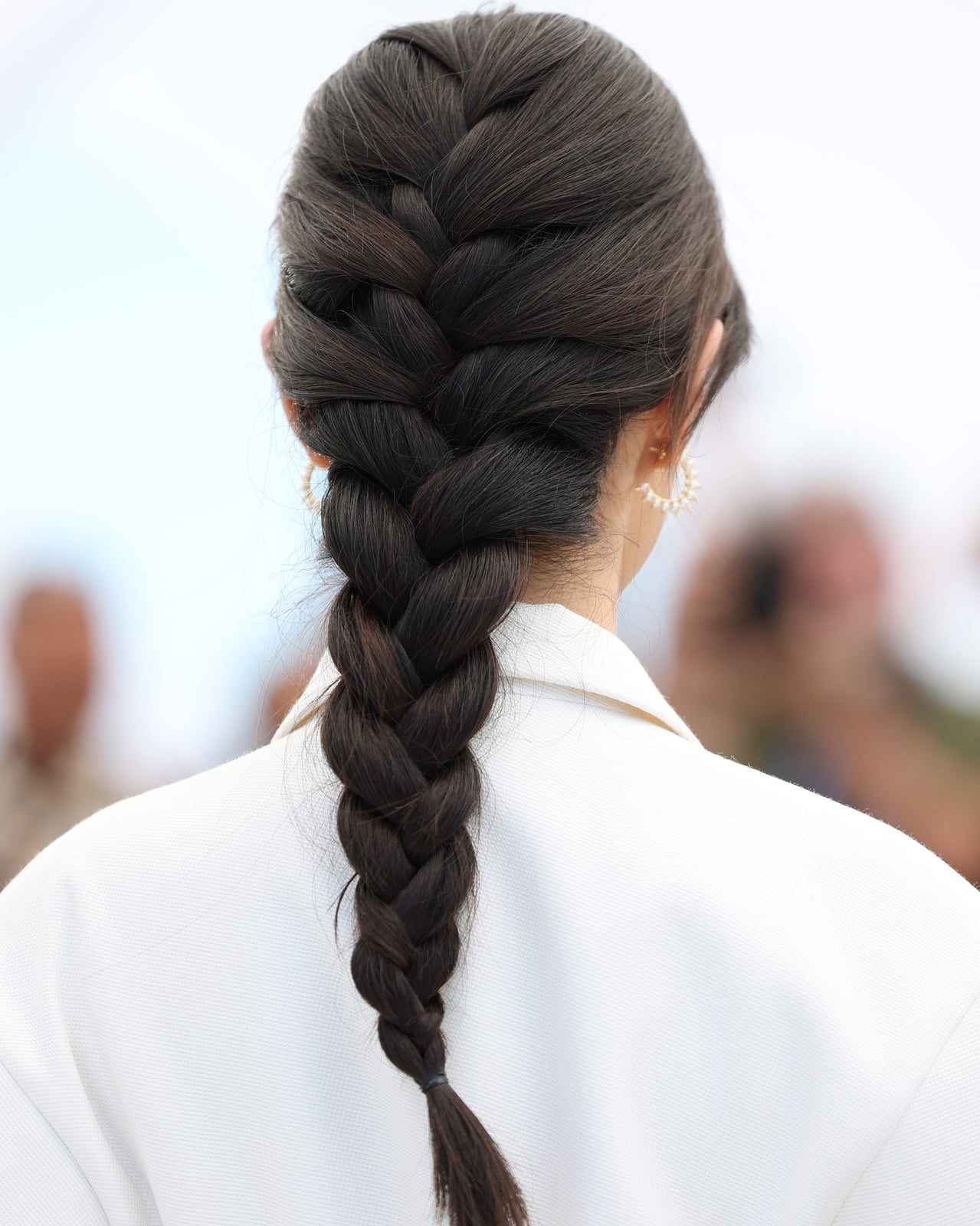 Dark Brown Mid-Back French Braid Dark Brown Mid-Back French Braid — Braids to the Back Ideas