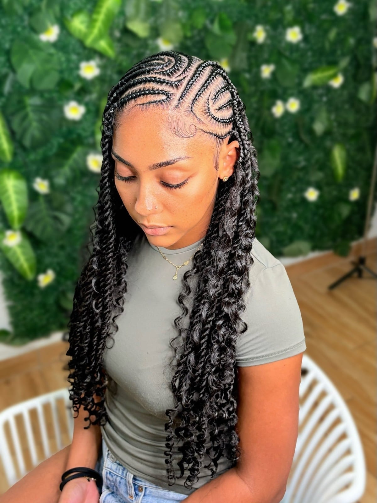 Cornrow Patterns to Wavy Box Braids Cornrow Patterns to Wavy Box Braids — Braids to the Back Ideas