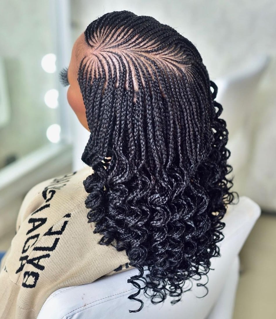 Braids Transitioning to Loose Curls Braids Transitioning to Loose Curls — Braids to the Back Ideas