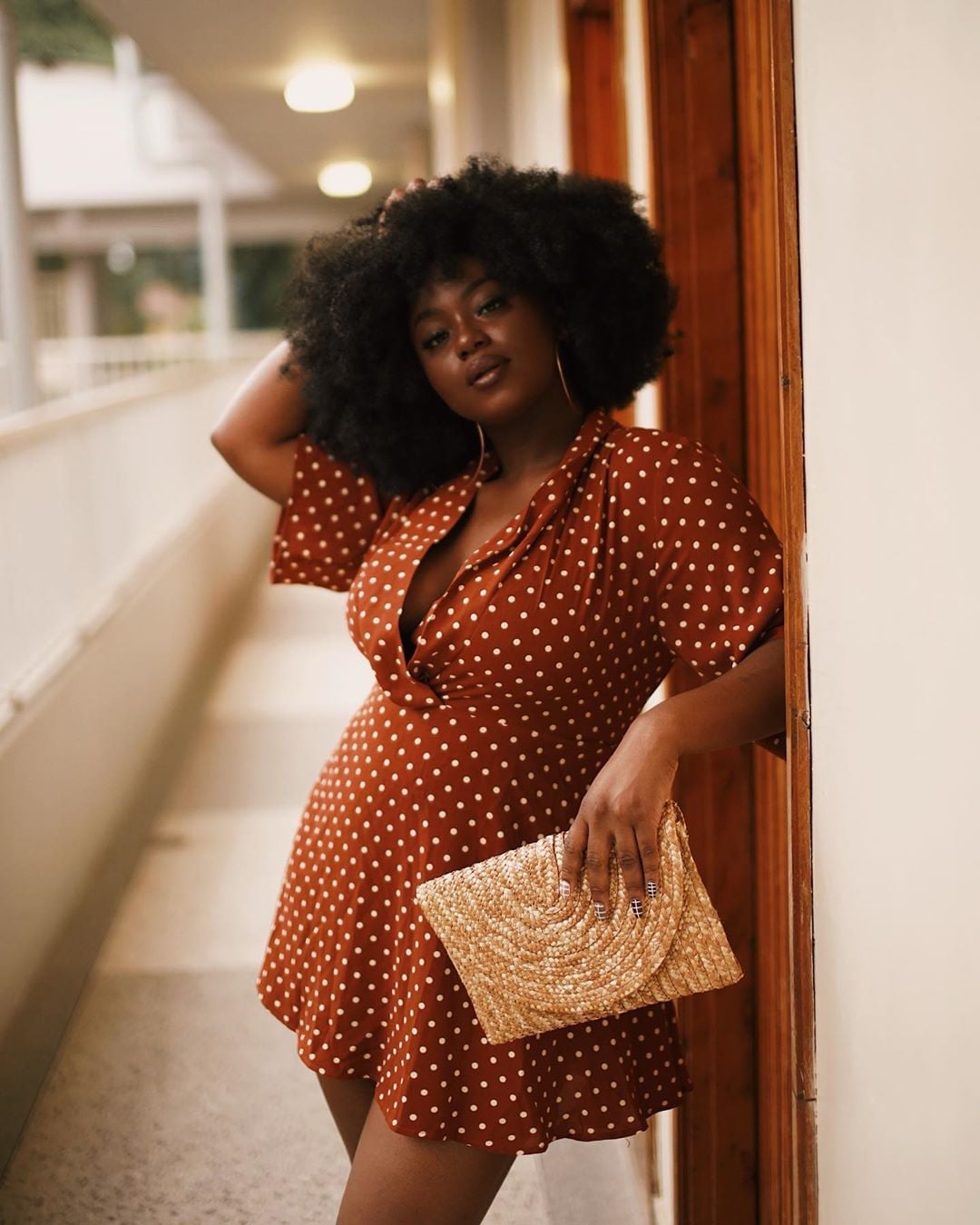 Rust Polka Dot Dress — Chic Style Inspo