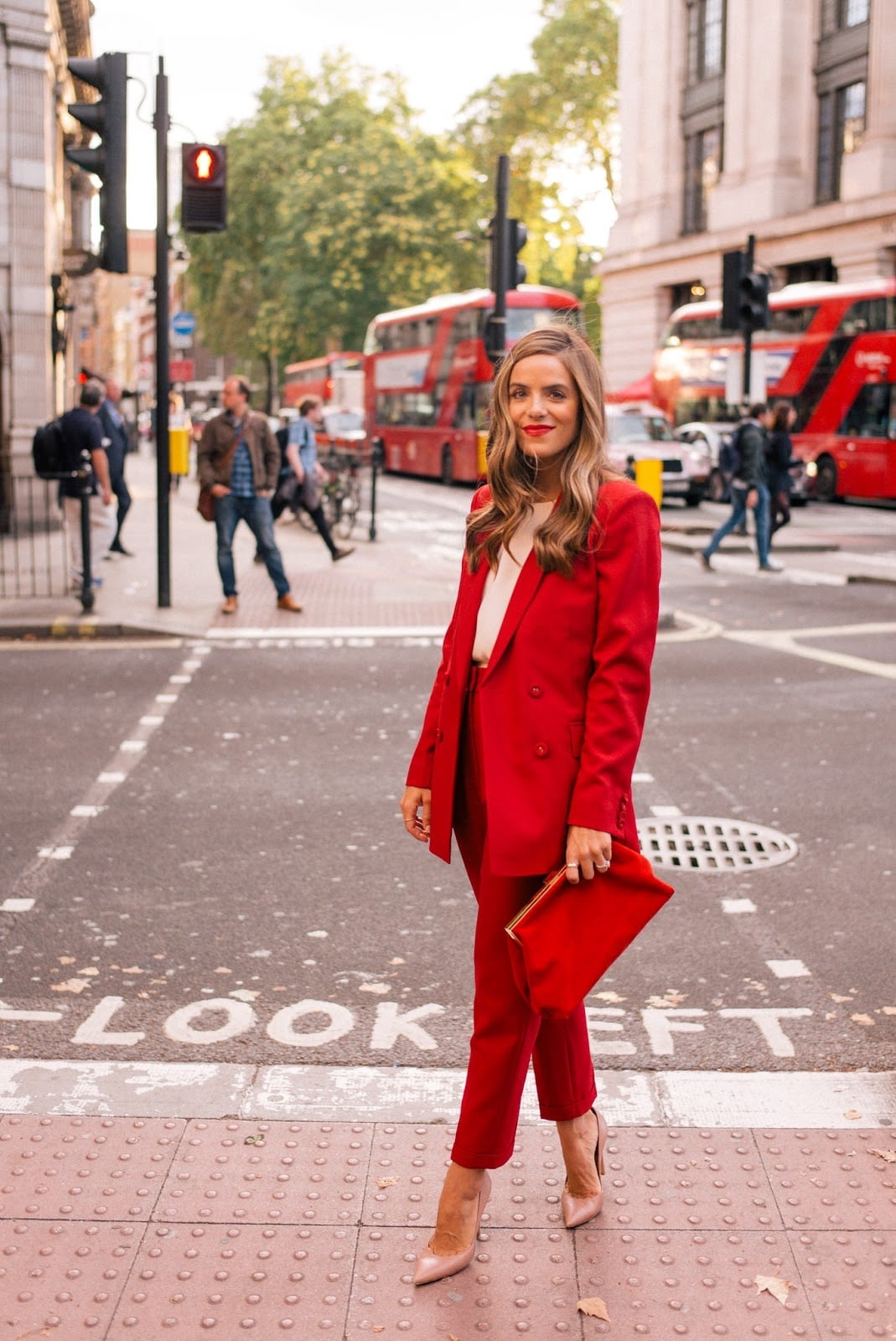 Vibrant Red Double-Breasted Suit — Chic Style Inspo