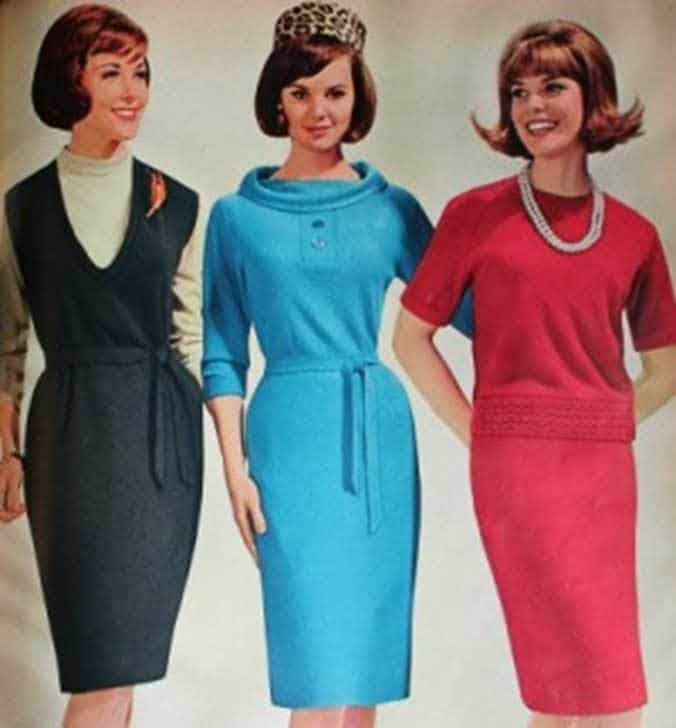 Blue A-line Shift Dress with Cowl Neck and Turtleneck Blue A-line Shift Dress with Cowl Neck and Turtleneck — Classy 60s Outfits